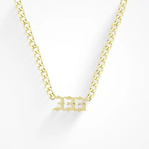 EVRY JEWELS Gold or Silver Plated Stainless Steel Women's Hypoallergenic Angel Number Necklace