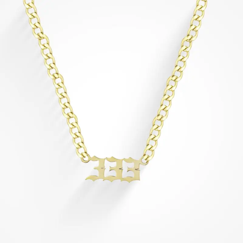EVRY JEWELS Gold or Silver Plated Stainless Steel Women's Hypoallergenic Angel Number Necklace