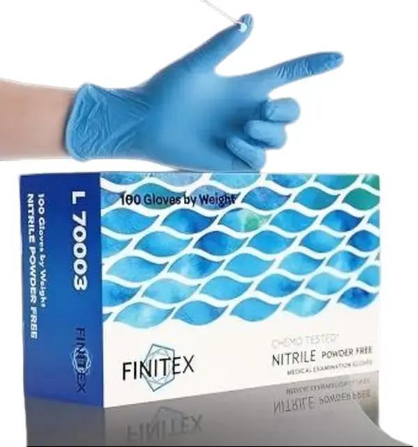 FINITEX 4Mil Blue Nitrile Gloves, 100pcs Disposable Powder-free for Food Cook Cleaning Inspection Household Washing Medical Exam Gloves,Spring Dad Boyfriend Holiday Love Fathersdaygift MemorialDay