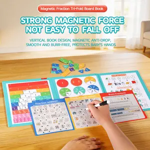 2026 Magnetic Fraction Demonstration Book & Blocks, Fraction Disc Manipulatives, Math Puzzle Learning Set for Kids, Make Fraction Math Easy