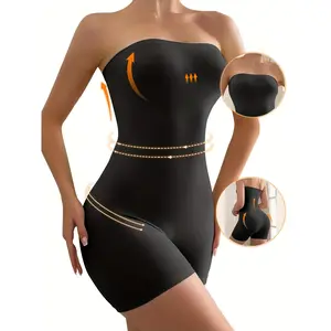 Strapless Shapewear Bodysuit For Women Tummy Control Full Body Shaper Bodysuit Under Dresses Seamless