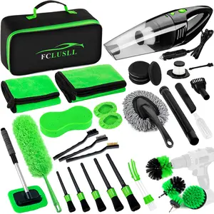 35Pcs Car Cleaning Kit with Lightweight Portable Hand Vacuums, Windshield Tools, Interior Brush Set – Complete Car Care Kit for Family, Ideal Holiday Gift, Lightweight Portable Vacuum