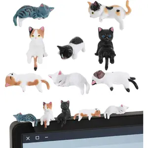 8PCS Mini Cat Figurines – Cute Desk & Dashboard Decor Set