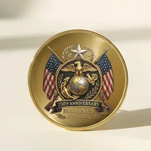 USMC 250th Anniversary Challenge Coin (1775-2025) - United States Marine Corps Birthday Gift - Semiquincentennial Silver Commemorative