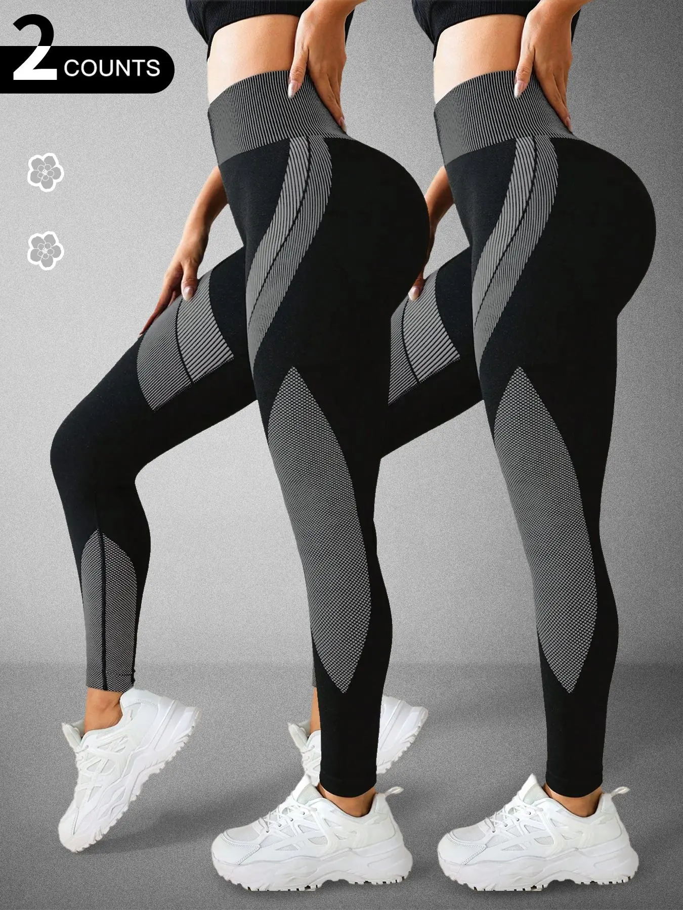 SK Fish Clothing Women's High Waist Colorblock Striped Leggings, Stretchy Soft High Waisted Leggings, Tight-Fitting Sporty Pants for Running & Gym, Women Workout Clothes, High Waisted Sportswear, Multi-Pack Options Available, High Waists Leggings