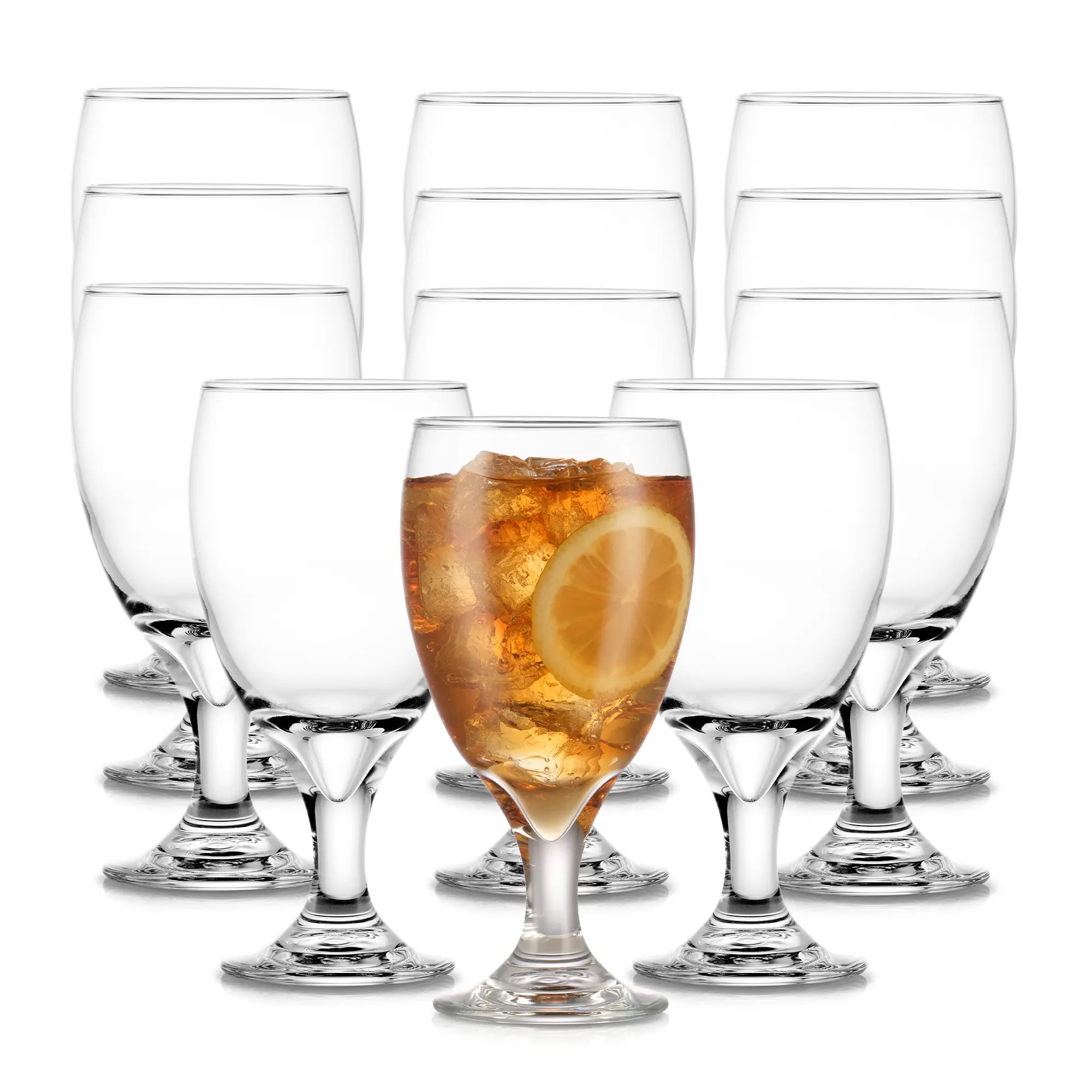 Libbey Classic Glass Goblets Set of 12, Stemmed Water & Tea Glasses Libbey Classic Glass Goblets Set of 12, Stemmed Water & Tea Glasses