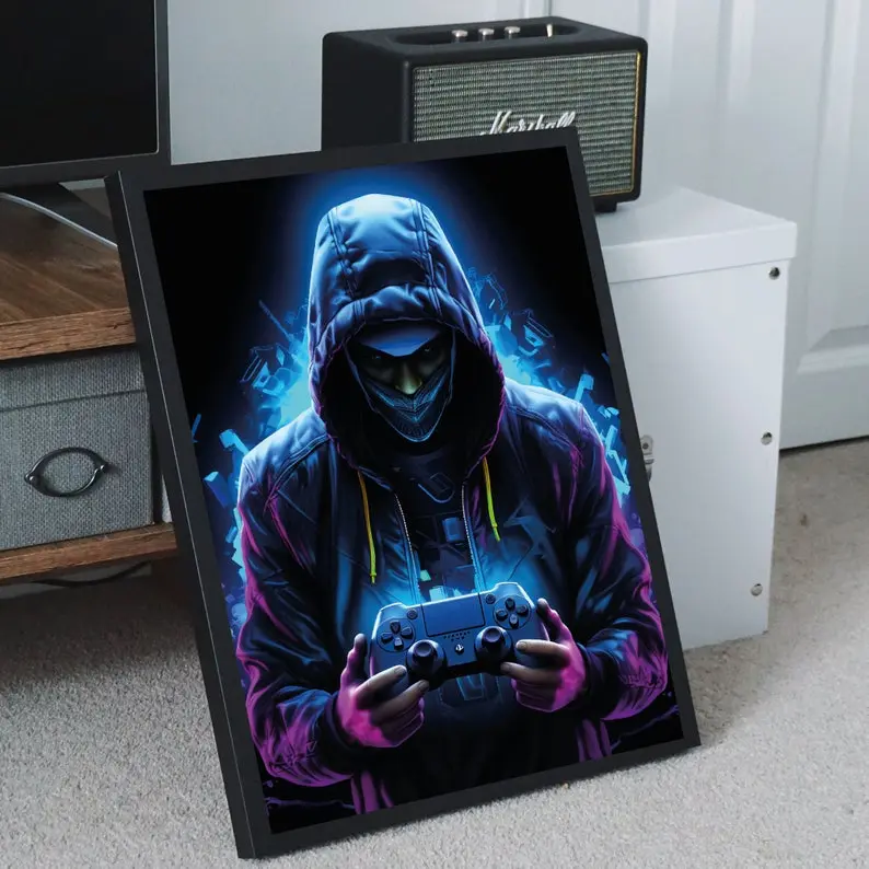 Gaming Gamer Poster Video Game Wall Art, Game Room Decor, Boys Gamer Gift Artistic Ornaments
