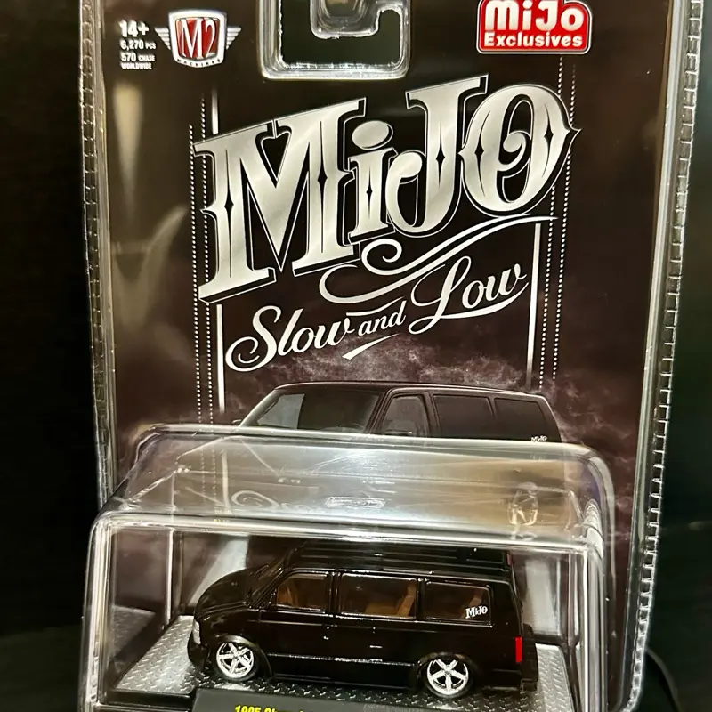 M2 Machines 1:64 Scale 1995 Chevrolet Astro Van, Custom Slow & Low, Limited Edition, Black Diecast Model Car