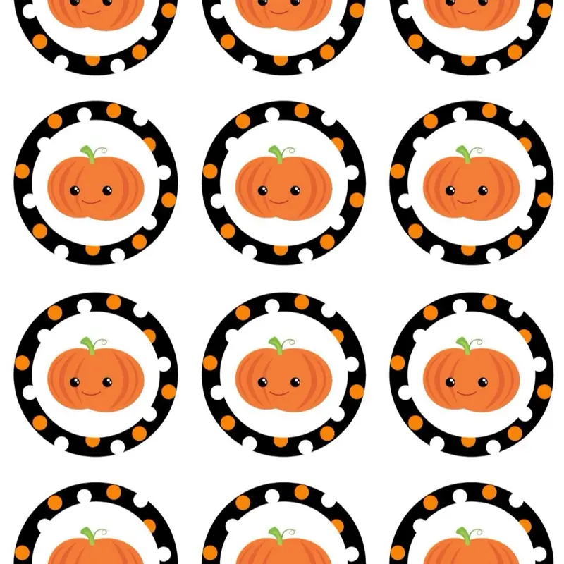 Pumpkin cupcake toppers EDIBLE topper Pumpkin cookie Halloween cupcake toppers Halloween cookies