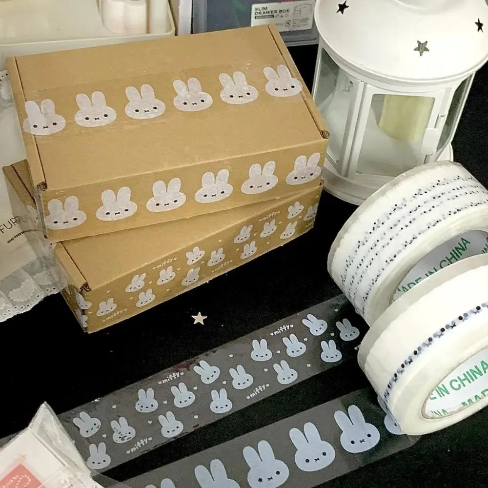 100m Miffy Kawaii Transparent Tape Box Sealing Tape Cartoon Bunny Sealing Adhesive Tape Cute Gift Toy