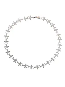 Hip Hop Iced Out Xo Necklace, Cubic Zirconia Xo Links, Bling Chain, Copper Plated, Fashion Jewelry for Men and Women