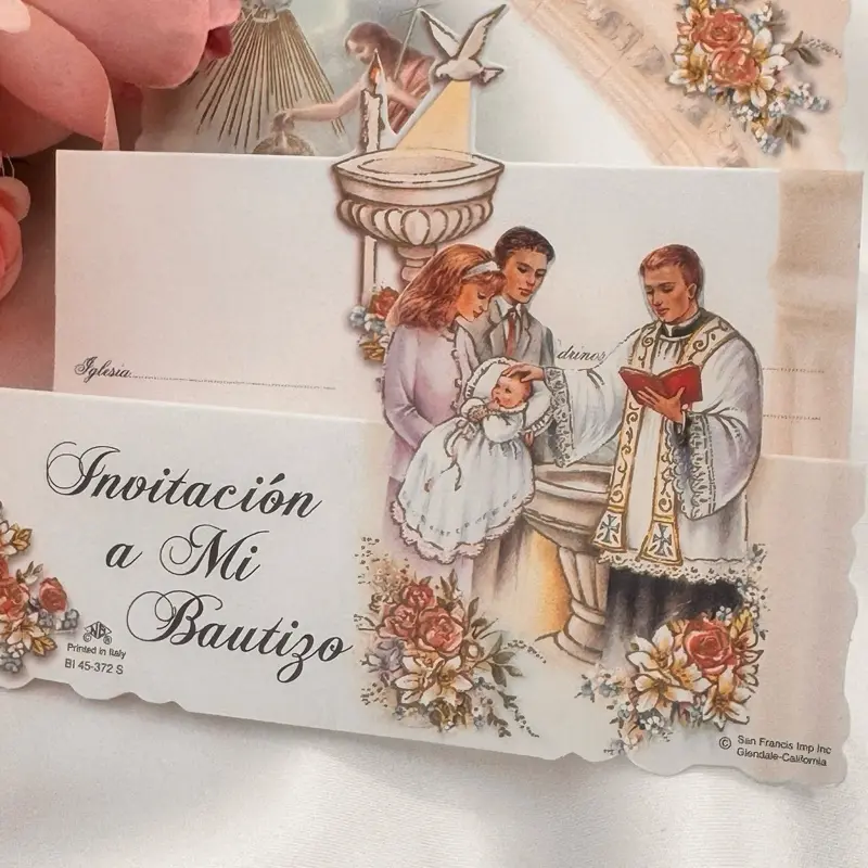 Baptism Invitation Set (12pc) - Printed Cards with Matching Envelopes, Office Postal Supplies for Baptism Events