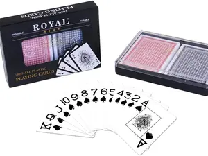 Royal Large Numbered Plastic Bridge Size Cards - Double Deck