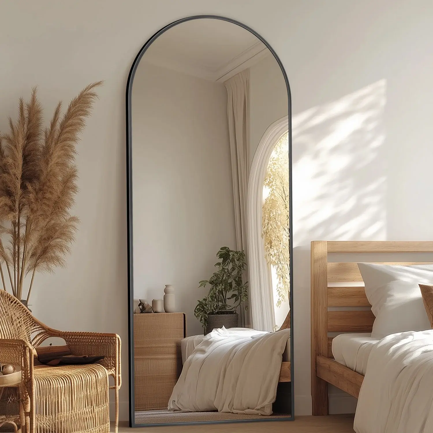 Antok 58.2"x 18" Arched Full Length Mirror Standing Floor Mirror Stand Up Mirror
