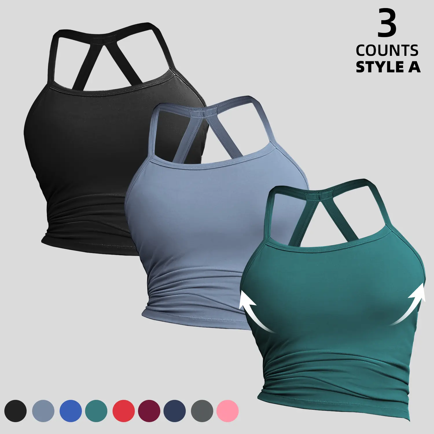 3 pcs - Style A-Black-Blue-Green