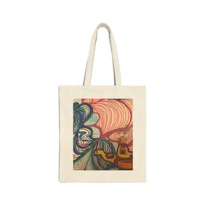 Abstract Surf Wave Art Tote Bag | Colorful Psychedelic Ocean Illustration