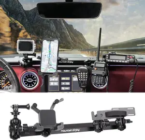 FUNY Central Control Multi-Function Integrated Bracket for 2018-2023 Jeep Wrangler JL Dashboard Console Multi-Mount Phone Holder Multifunction Action Camera Holder, Platform Phone Stand