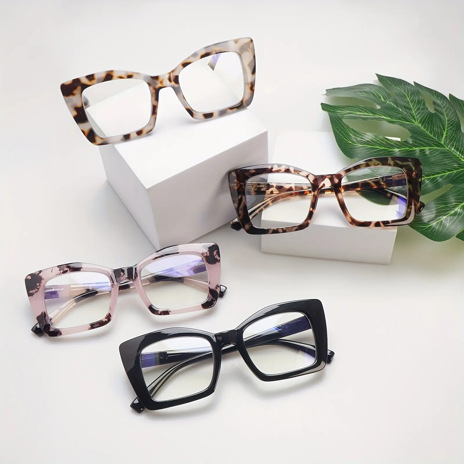 COJWIS 4 Pack Fashion Reading Glasses for Men and Women Blue Light Blocking  Eyeglass Frame High Quality Eyewear