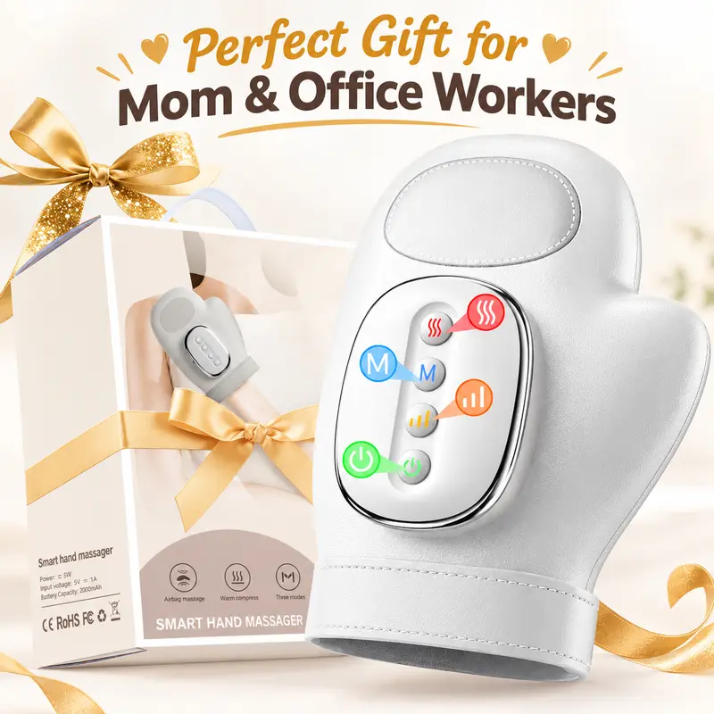 【Goodbye Hand Pain】 Hand Massager with Heat & Compression, Relief for Arthritis & Tenosynovitis, Wrist, Palm, Fingers Pain, Gift Box Included, Christmas Gift