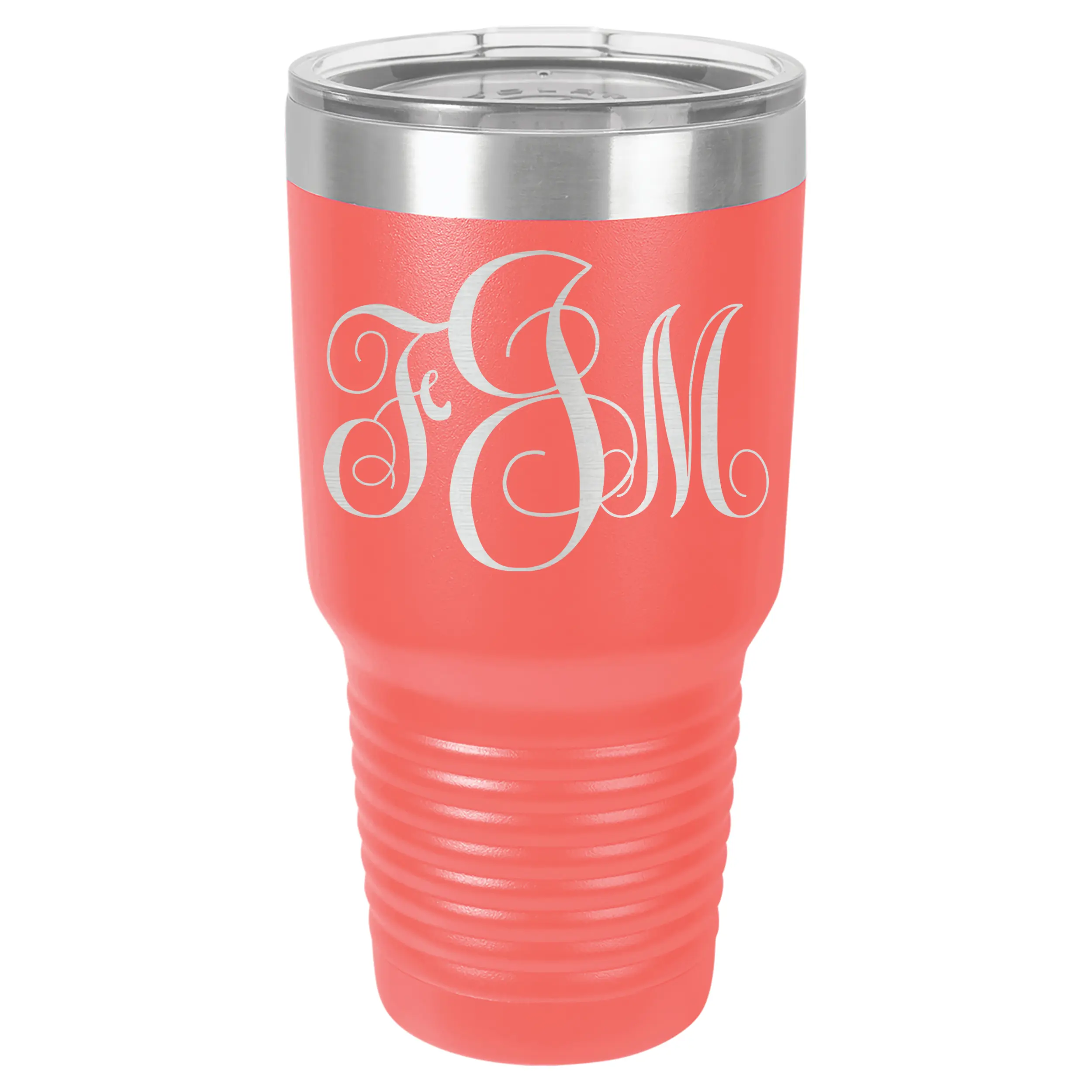 Fancy Monogram Tumbler — 30-oz Custom 3-Letter Design — Elegant Gift