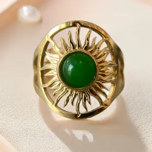 Vintage North Star Moonstone Ring Bohemian Elegant Ring for Women  Versatile Daily Accessory  Exquisite Holiday Gift