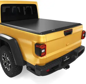 YITAMOTOR 5ft Soft Tri-fold Truck Bed Tonneau Cover Compatible with 2020 2021 2022 2023 2024 2025 Jeep Gladiator JT w/ or w/o Trail Rail System