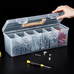 Detachable Shelf Tool Storage Box, Multi-Functional Plastic Hardware Organizer, Compact Portable Case, Transparent Hardware Manager