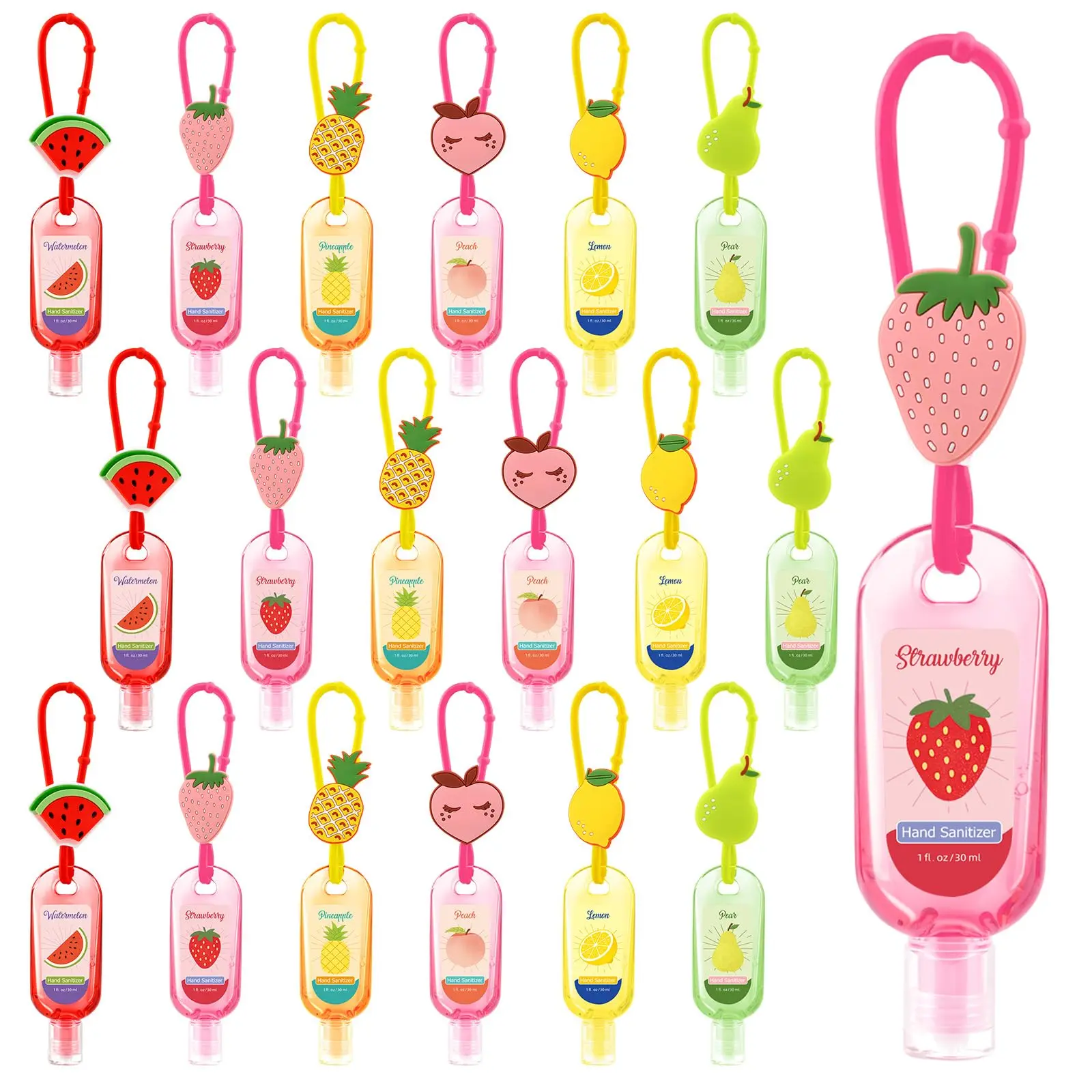 Back to School Halloween Hand Sanitizer with Keychain 24 Pcs Hand Sanitizer Teacher Appreciation Gift Travel Size  Mini Small Scented Hand Sanitizer 1 fl oz VBS Halloween Thanksgiving Christmas for Students Teacher Employee Women Men Coworker Party Favors