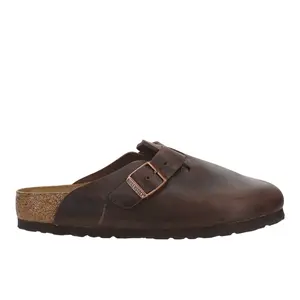 BIRKENSTOCK Mens Boston Soft Footbed Oiled Leather Clogs Casual - Brown