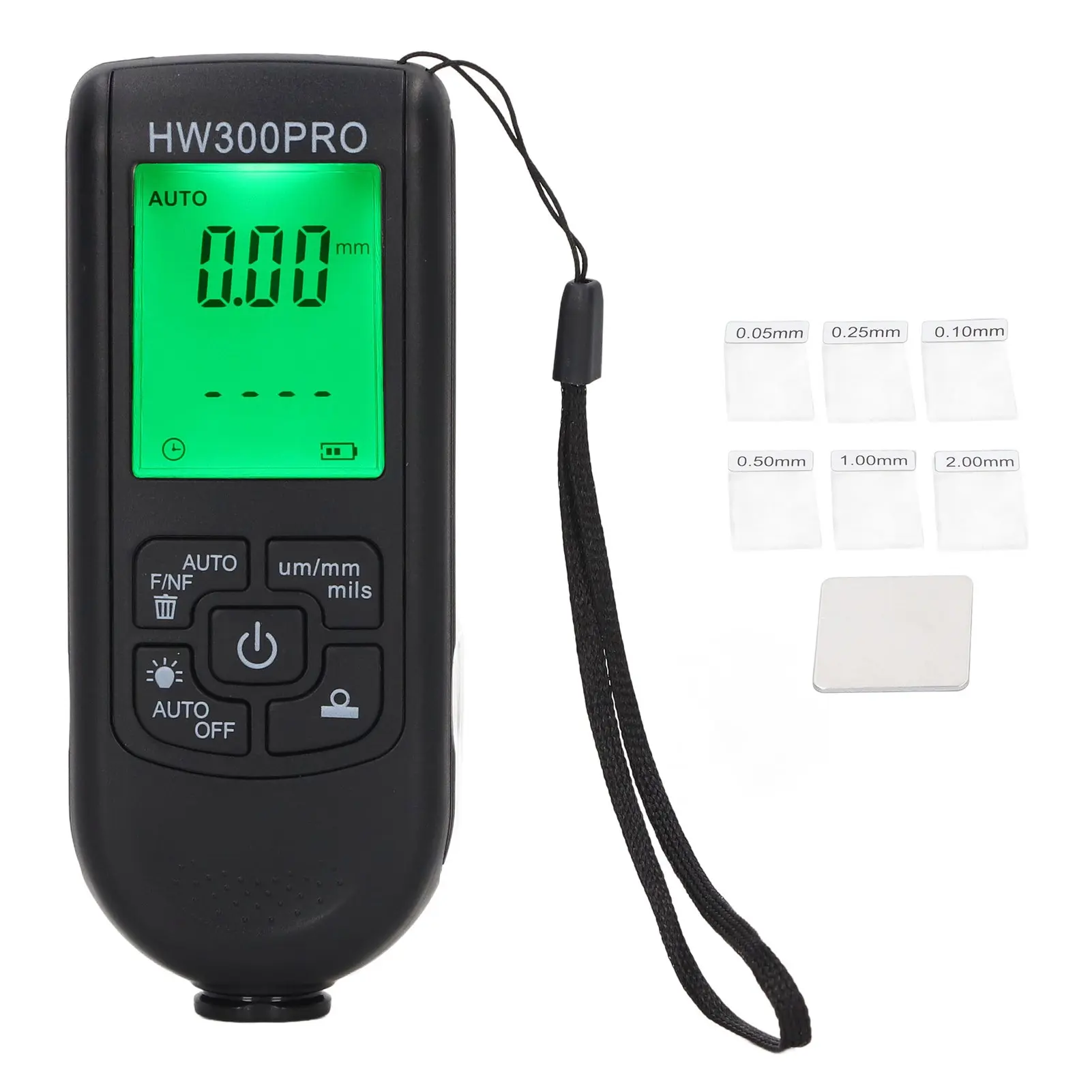 Digital Coating Thickness Gauge ABS with Portable Rope Automatic Shutdown Function Paint Coating Meter for Outdoor