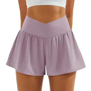 MAGCOMSEN Flowy Athletic Shorts for Women 2 in 1 Running Shorts 3'' with 3 Pockets High Waisted Summer Bottoms Quick Dry Outwork Shorts Outfit Outdoorfun