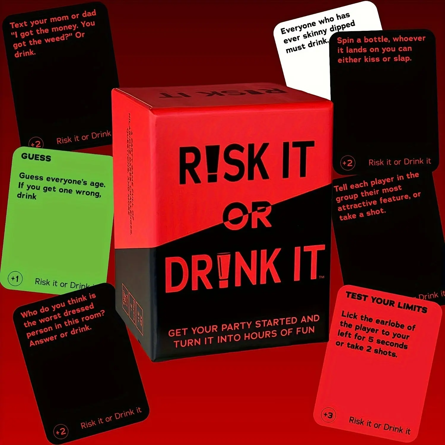 Risk It or Drink It Game Cards Set, 150PCS Fun Party Card Games, Couple Drinking Game for Couples & Friends, Ideal for Gatherings & Celebrations, Tabletop Games