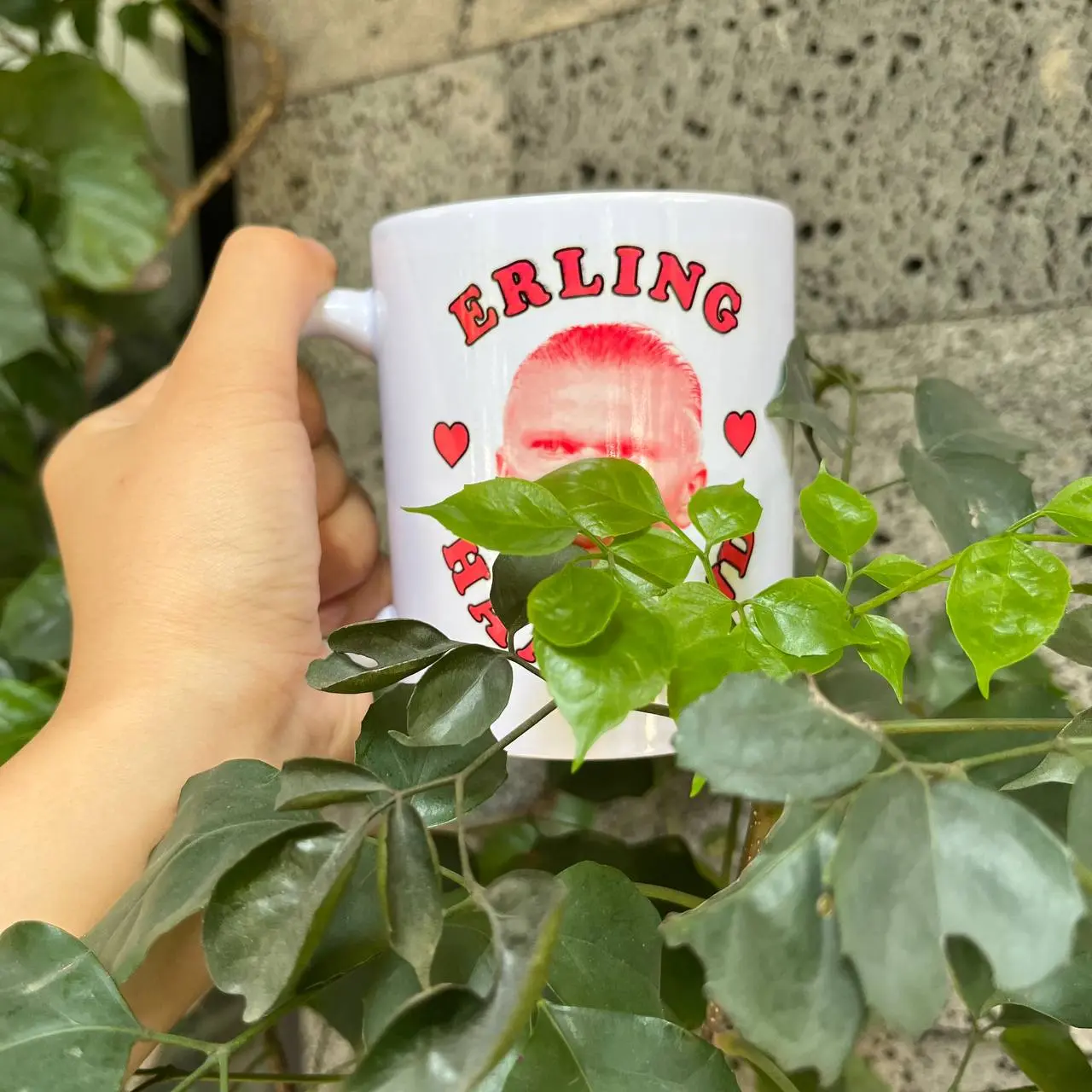 Pink Haaland Mug, Erling Haaland Accent Ceramic Mug
