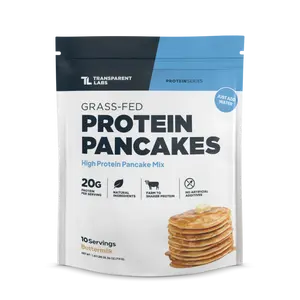 Transparent Labs Grass-Fed Protein Pancakes - 20g Protein, 36g Complex Carbs, MCT Oil, No Artificial Additives, 10 Servings, High Protein Pancake Mix