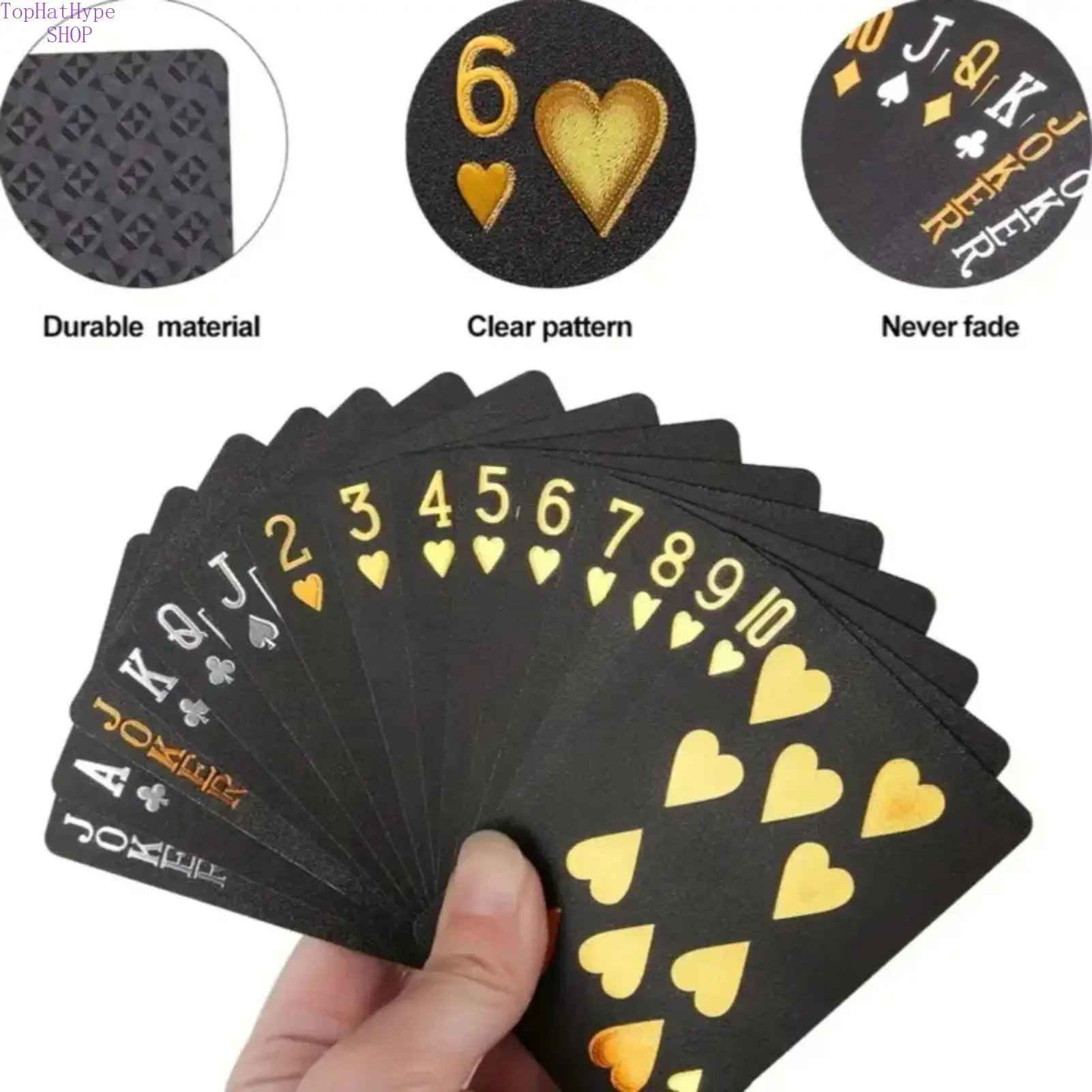 Black Waterproof Playing Cards, Durable Flexible Plastic Set with Storage Box, Fun Party Card Game for Teens and Family, Card Game Sets, Deck Of Cards