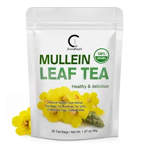 Mullein Tea Bags - Organic Mullein Leaf Tea for Lungs Cleanse and Respiratory Support, Caffeine Free - 28 Tea Bags