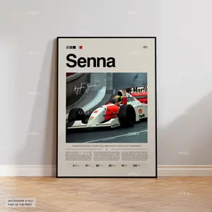 Ayrton Senna Poster, Senna McLaren Wall Art, Framed McLaren F1 Print, Motorsport Grand Prix Decor, Car Racing Artwork, Senna McLaren