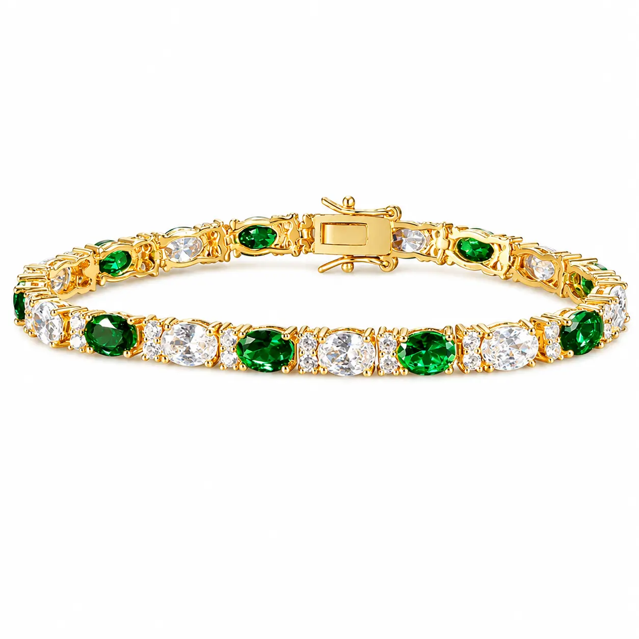 UURiel  Oval/Round Colorful Tennis Bracelet 3-6mm Cubic Zirconia Hypoallergenic Jewelry for Women Men 6/7/8