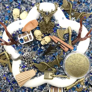 Ancient Voyage - Mixed Craft Embellishment Pack for Journals & DIY Crafts – Metal, Resin, Rhinestones & Artificial Flowers Assortment for Scrapbooking, Resin Art & Decoration