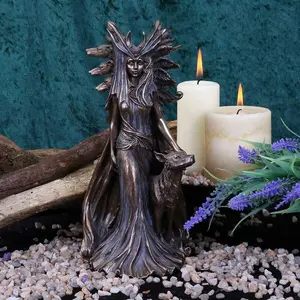 Greek Goddess Hecate and Dog Collectible Artificial Resin Statue, Home Decor Ornaments for Room Accent, Collectible Statues