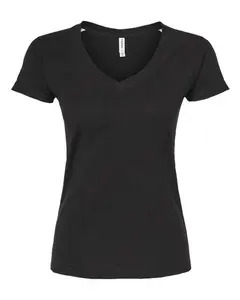 Women's Ultra Soft Fine Jersey V-Neck T-Shirt - Lightweight, Everyday Essential, Comfort Fit, Versatile Basic Top Womenswear Bottom