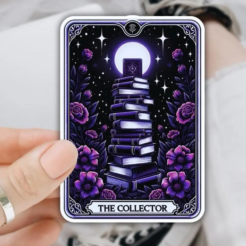 The Collector Tarot Card DIY Stickers - Dark Fantasy Aesthetic, Waterproof, UV Resistant, Easy-Remove Bookish Merch Decals for E-Readers & E-Reader Accessories, Kindle Sticker