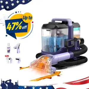 [Memorial Day Sale] Upholstery Carpet Vacuum Cleaner, 18KPa Suction Spot Cleaning Machine for Pet Stains, Carpets, Sofa, Car Seats, Mattress, with 3 Multipurpose Cleaning Tools, 6'' Deep Cleaning Brush | Portable 3-in-1 New Purple C9S pet lovers