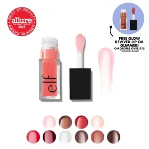 e.l.f. Glow Reviver Lip Oil, Nourishing Lip Oil High-Gloss Finish 0.25 oz (7.6 mL)