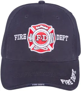 Navy Blue - FIRE DEPT Deluxe Adjustable Cap with Fire Department Emblem