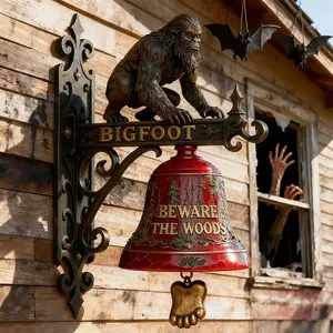 Be Careful of the Bigfoot Doorbell Decoration in the Woods. The Terrifying Bigfoot Design Without Batteries, Made of Durable Resin Material, Is Suitable for Indoor/outdoor Halloween Decoration. No Electricity Required. Halloween Decorations