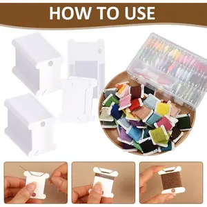 Plastic Embroidery Floss Bobbins Set, 10-100 Pcs Organizers for Cross Stitch & Sewing Machines, Durable Needlework Supplies, Sewing Tools, Sewing Kit
