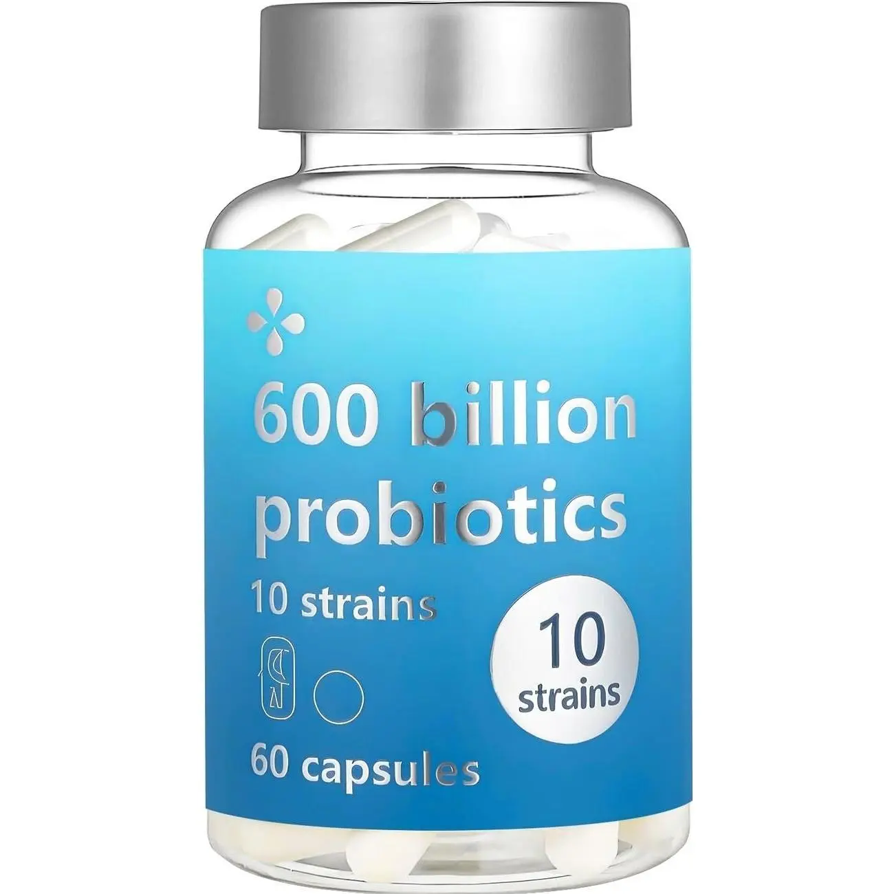 LOUDSAY Probiotics 60 Billion CFU - 10 Strains - Immune, Digestive & Gut Health - Supports Occasional Constipation, Diarrhea, Gas & Bloating - for Women & Men - 60 ct