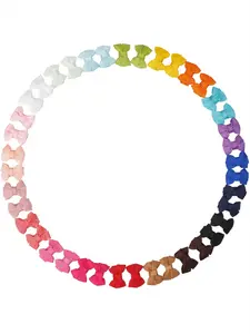 40 Pcs Mini Grosgrain Ribbon Bow Hair Clips Set for Baby Toddler Little Girls, Party Girly, Vibrant Rainbow Colors, Non-Slip, Cute Hair Accessories