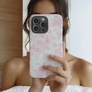 Pink Phone Case: French Floral, Protective Design Suitable for IPhone17 11 12 13 14 15 16 Pro Max Air Plus
